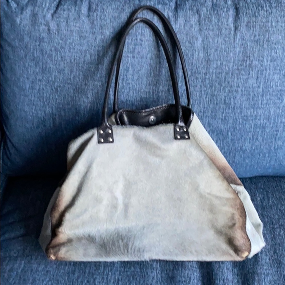 Cowhide tote bag